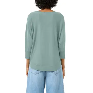 Womens Mixed Viscose Knit Jumper QS image-5