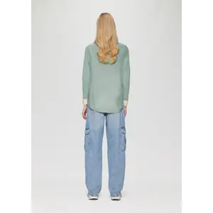 Womens Mixed Viscose Knit Jumper QS image-4