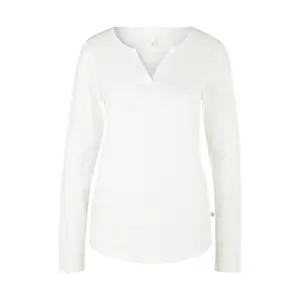 Women's Long Sleeve Jersey T-Shirt with Tunisian Collar QS image-0