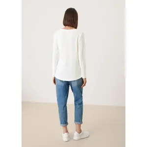 Women's Long Sleeve Jersey T-Shirt with Tunisian Collar QS image-3