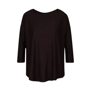 Women's Textured Jacquard Long Sleeve 3/4 Sleeve Top with Drop Shoulders QS image-0