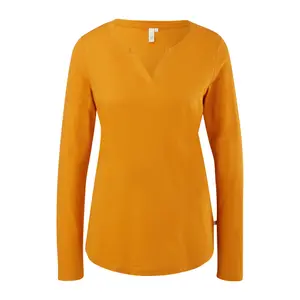 Women's Long Sleeve Jersey T-Shirt with Tunisian Collar QS image-0