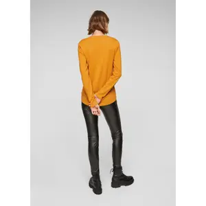 Women's Long Sleeve Jersey T-Shirt with Tunisian Collar QS image-3