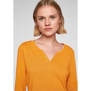 Women's Long Sleeve Jersey T-Shirt with Tunisian Collar QS image-6