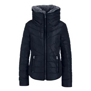 Women's Faux Fur Collar Puffer Jacket QS image-0