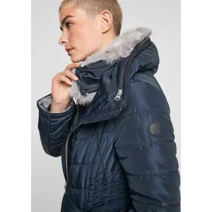 Women's Faux Fur Collar Puffer Jacket QS image-2