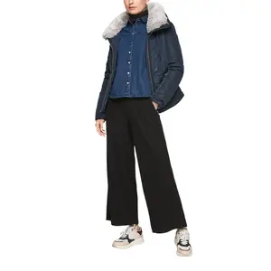 Women's Faux Fur Collar Puffer Jacket QS image-5
