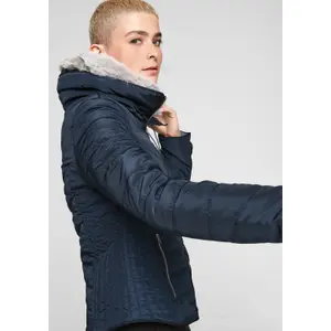 Women's Faux Fur Collar Puffer Jacket QS image-6