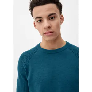 Textured Knit Raglan Sleeve Jumper QS image-2