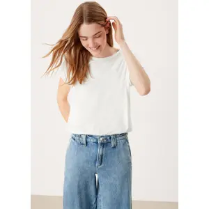 Womens Relaxed Fit Lyocell Blend Round Neck T-Shirt QS image-6