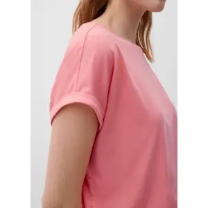 Womens Relaxed Fit Lyocell Blend Round Neck T-Shirt QS image-2