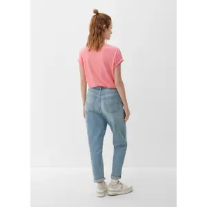 Womens Relaxed Fit Lyocell Blend Round Neck T-Shirt QS image-3
