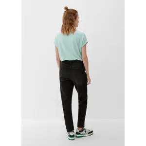 Womens Relaxed Fit Lyocell Blend Round Neck T-Shirt QS image-3