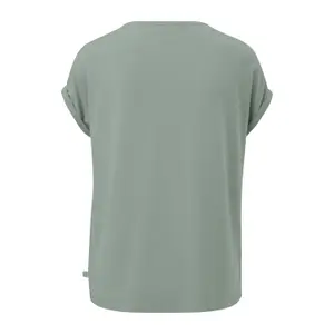 Womens Relaxed Fit Lyocell Blend Round Neck T-Shirt QS image-1