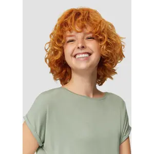 Womens Relaxed Fit Lyocell Blend Round Neck T-Shirt QS image-3