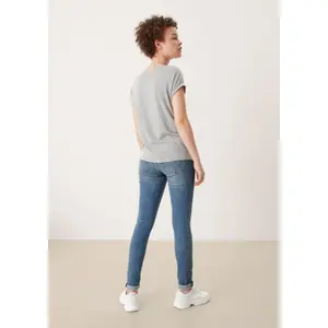 Womens Relaxed Fit Lyocell Blend Round Neck T-Shirt QS image-3