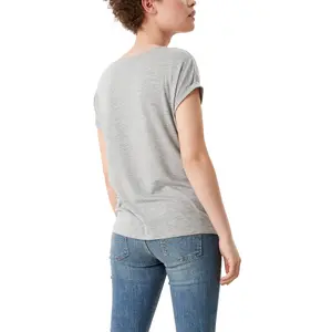 Womens Relaxed Fit Lyocell Blend Round Neck T-Shirt QS image-4