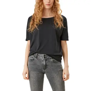 Women's Batwing Sleeved Jersey Cotton Marled T-shirt QS image-1