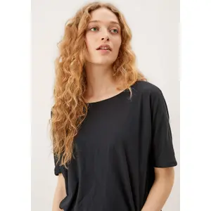 Women's Batwing Sleeved Jersey Cotton Marled T-shirt QS image-6
