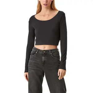 Lightweight Modal Fitted Long Sleeve T-Shirt for Women QS image-1