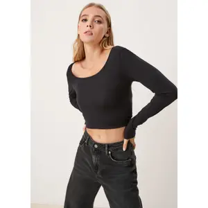 Lightweight Modal Fitted Long Sleeve T-Shirt for Women QS image-2