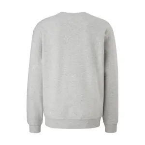 Heathered Round Neck Sweatshirt with Embroidered Logo QS image-1