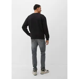 Sweatshirt with Dropped Shoulders and Embroidered Logo QS image-4