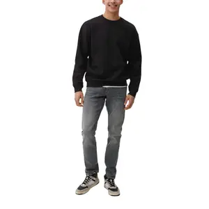 Sweatshirt with Dropped Shoulders and Embroidered Logo QS image-6