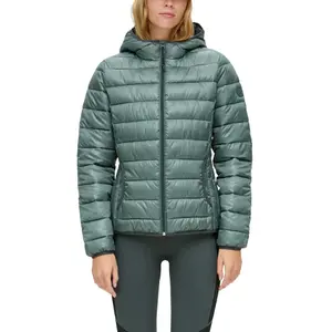Hooded Puffer Jacket with Piping Women QS image-2