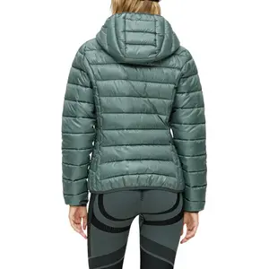 Hooded Puffer Jacket with Piping Women QS image-5