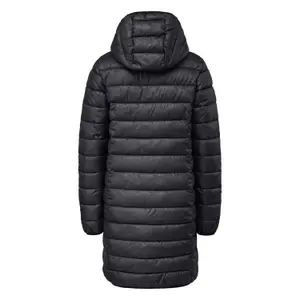 Long Hooded Puffer Jacket with Piping Women QS image-1