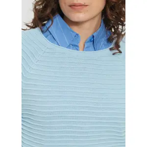 Viscose Blend Structured Pattern Top for Women QS image-3