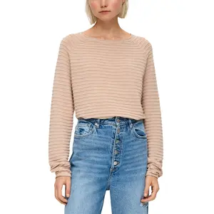 Viscose Blend Structured Pattern Top for Women QS image-2