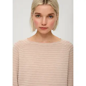 Viscose Blend Structured Pattern Top for Women QS image-3