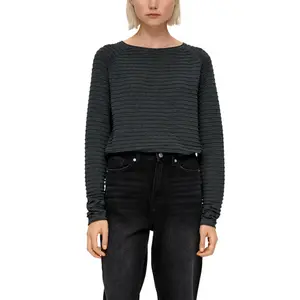 Viscose Blend Structured Pattern Top for Women QS image-2