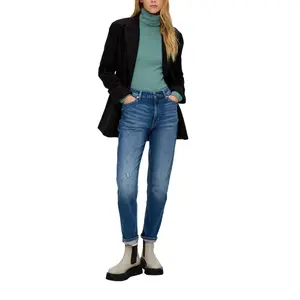 Women's Long Sleeve Cotton Jersey Roll Neck T-Shirt QS image-5