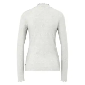 Women's Fitted Long Sleeve Ribbed Knit T-Shirt Roll Neck QS image-1