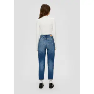 Women's Fitted Long Sleeve Ribbed Knit T-Shirt Roll Neck QS image-4