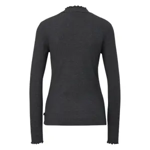 Women's Fitted Long Sleeve Ribbed Knit T-Shirt Roll Neck QS image-1