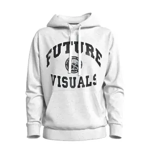 Printed Front Heathered Hoodie QS image-0