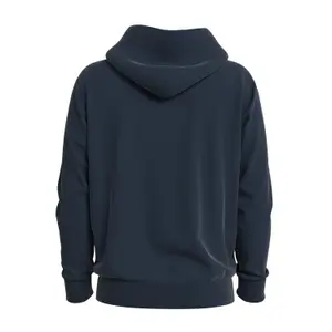 Hooded Melange Sweatshirt with Kangaroo Pocket QS image-1