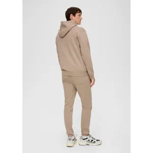 Printed Mélange Cotton Hoodie Sweatshirt QS image-4