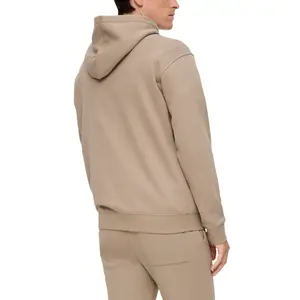 Printed Mélange Cotton Hoodie Sweatshirt QS image-5