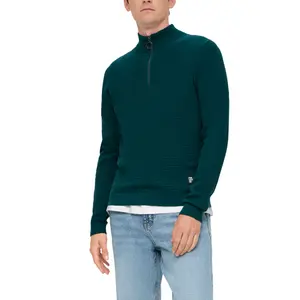 Textured Knit High Collar Jumper QS image-2