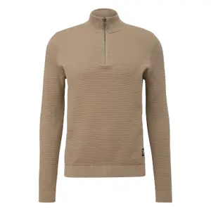 Textured Knit High Collar Jumper QS image-0