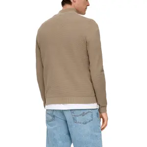 Textured Knit High Collar Jumper QS image-5