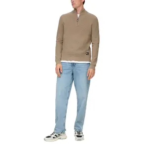 Textured Knit High Collar Jumper QS image-6