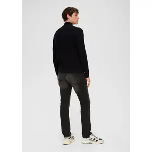 Textured Knit High Collar Jumper QS image-4