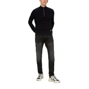 Textured Knit High Collar Jumper QS image-6