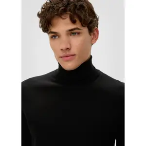 Fitted Turtleneck Knit Jumper QS image-3